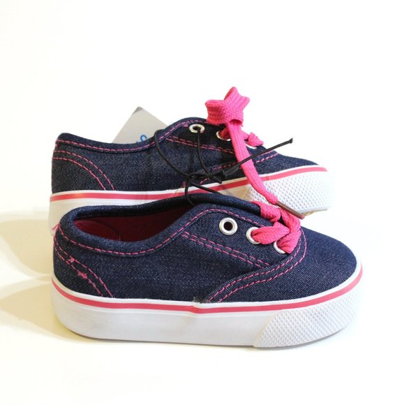 Kidgets Girl's Denim Canvas Sneakers Infant Size 5 - Picture 3 of 5